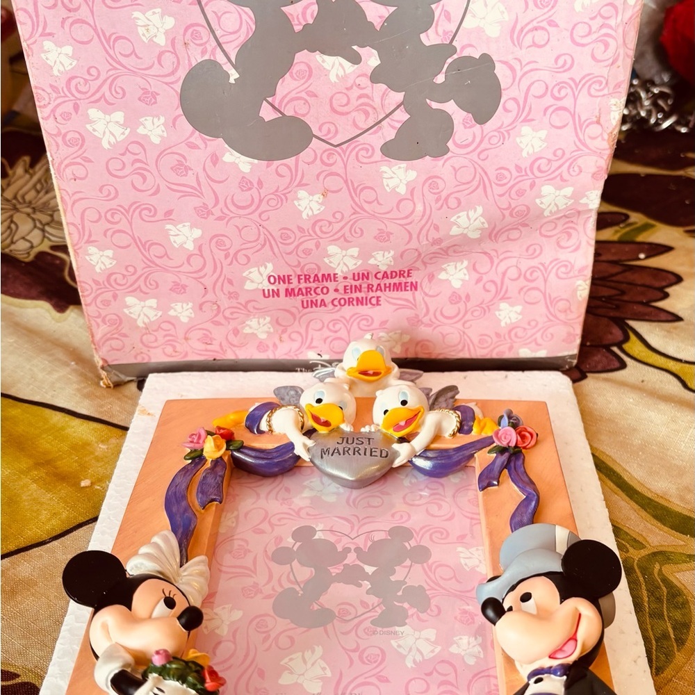 Disney Pink & Purple Mickey and Minnie Wedding Photo Frame - Picture 6 of 8